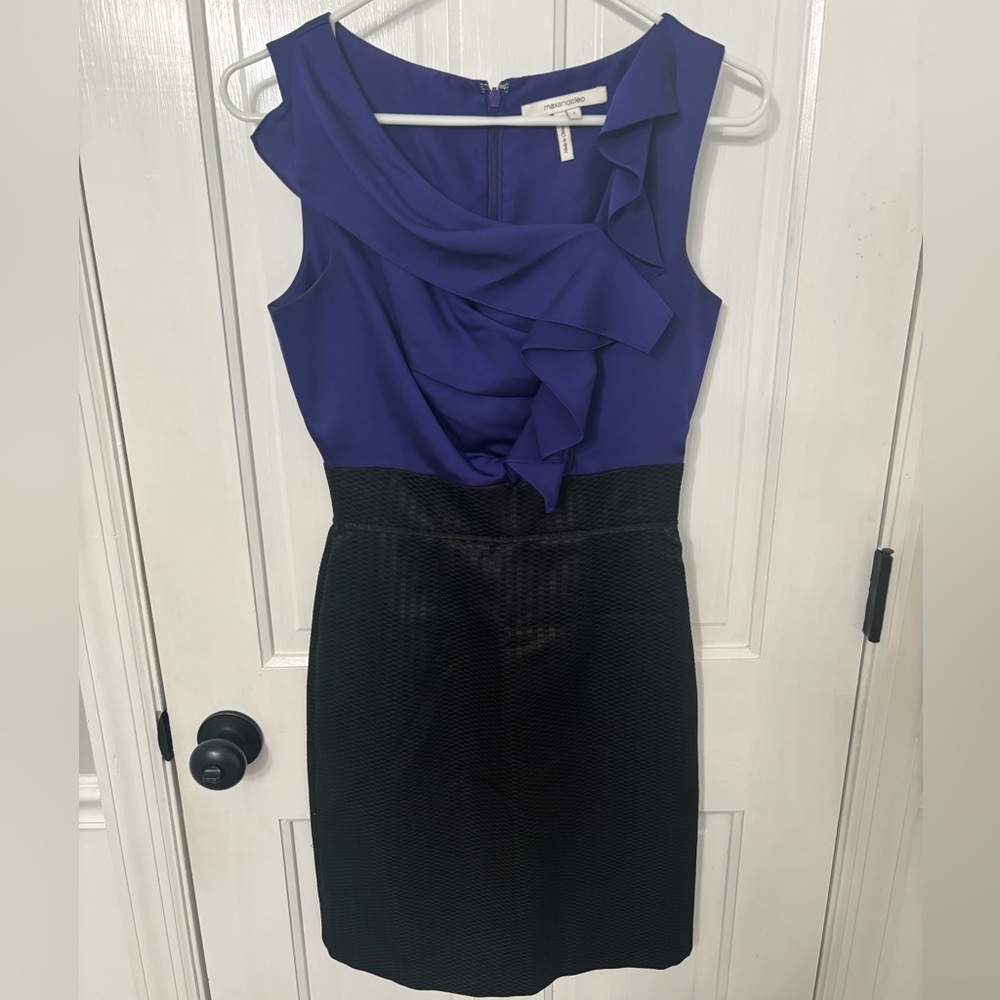 Max & Cleo Dress Y2K Black Purple Ruffle Sz 2
